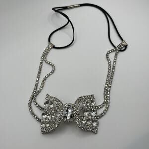 Sparkly Rhinestone Bow Stretch Headband Statement Dress Up Formal Hair Accessory